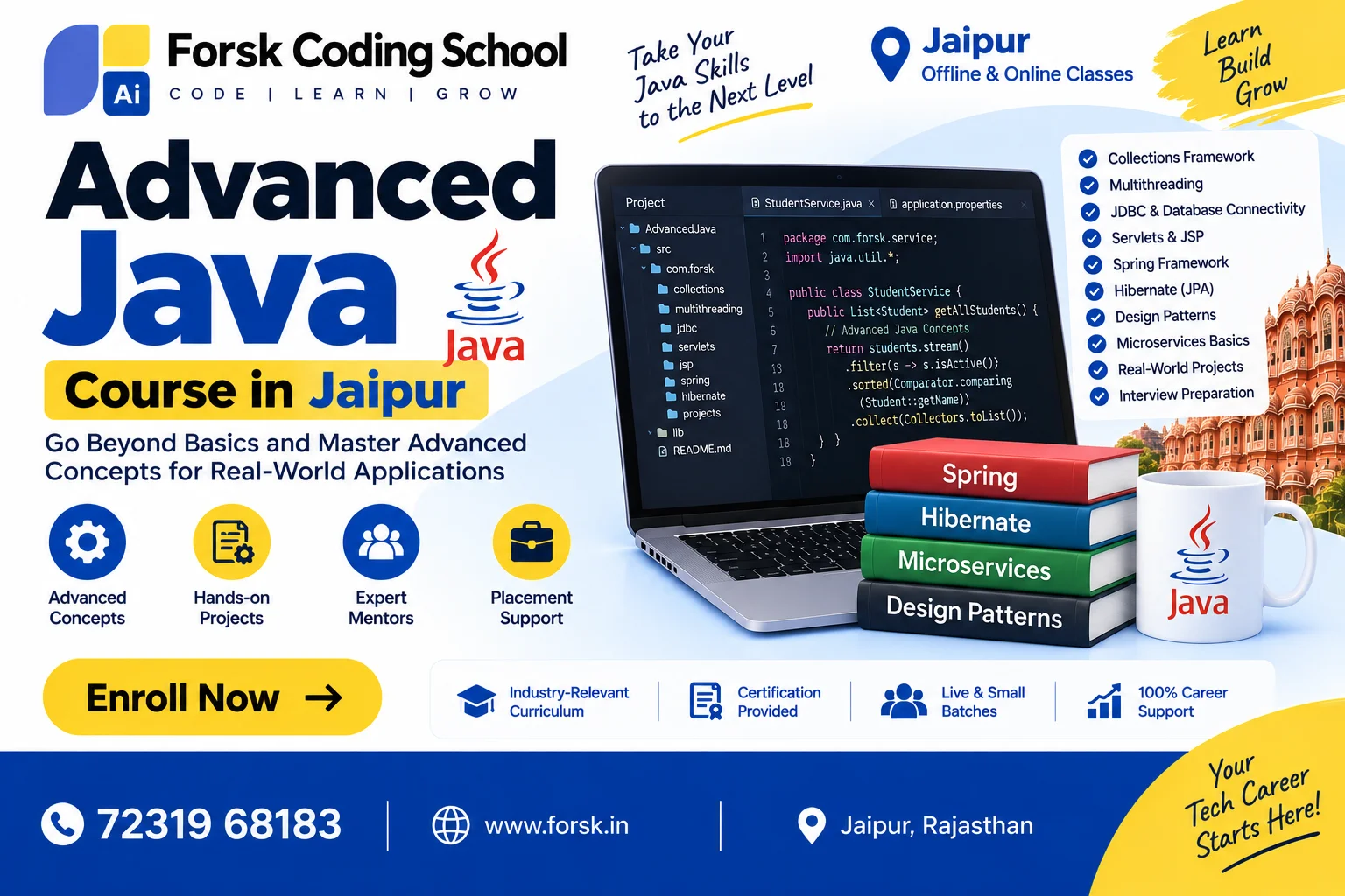 Advanced Java Course Jaipur Course in Jaipur at Forsk Coding School