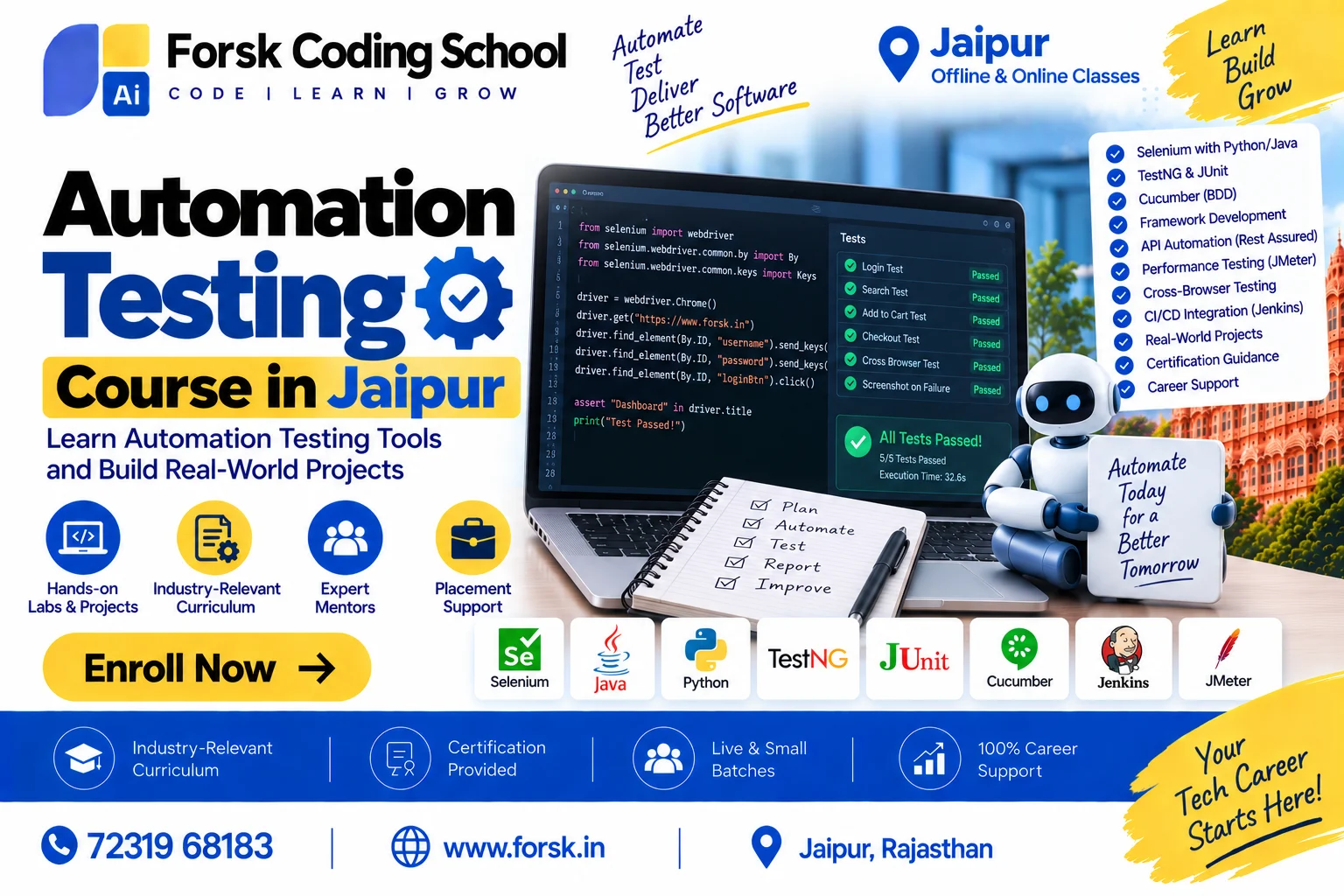 Automation Testing Course Jaipur Course in Jaipur at Forsk Coding School