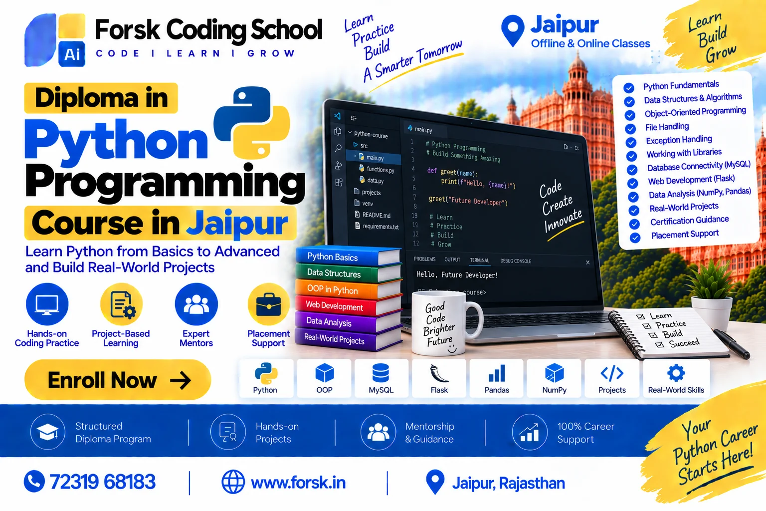 Diploma in Python Programming Jaipur Course in Jaipur at Forsk Coding School