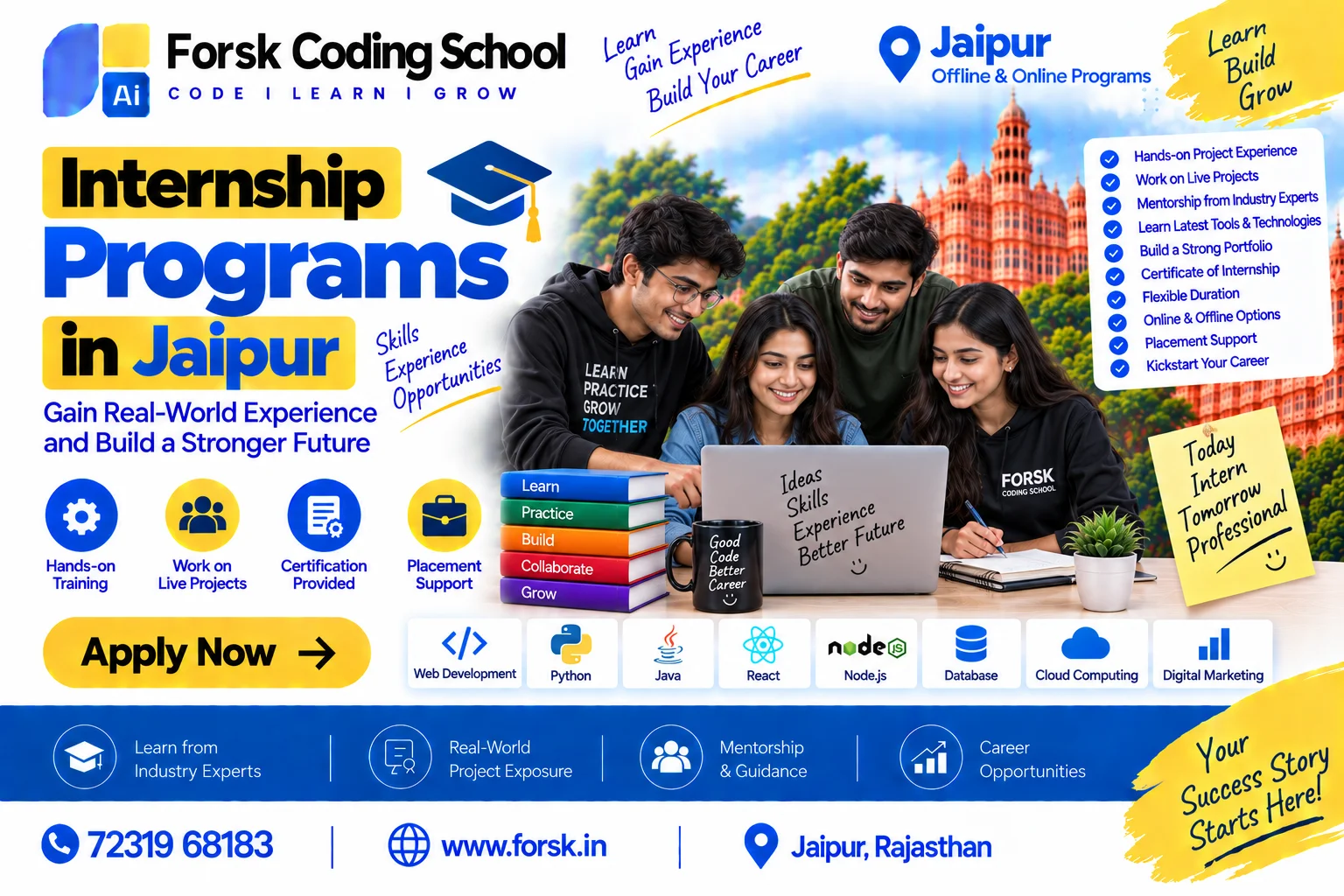 Internship Programs Jaipur Course in Jaipur at Forsk Coding School