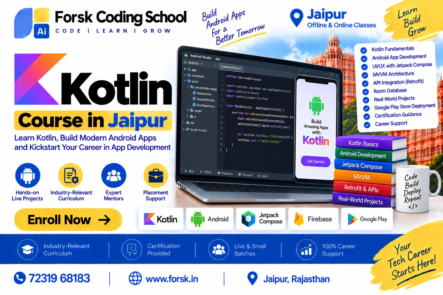 Kotlin Course Jaipur Course in Jaipur at Forsk Coding School