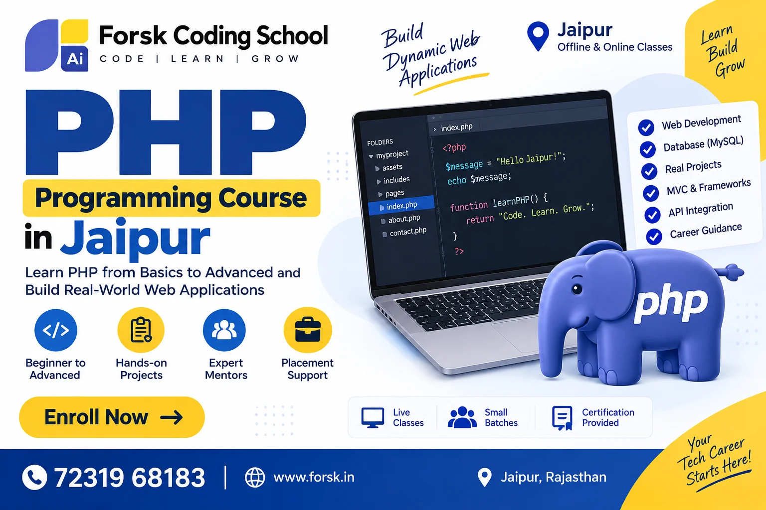 Php Course Jaipur Course in Jaipur at Forsk Coding School