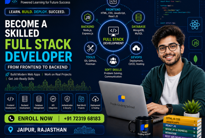 Become a Skilled Full Stack Developer Course in Jaipur banner by Forsk Coding School