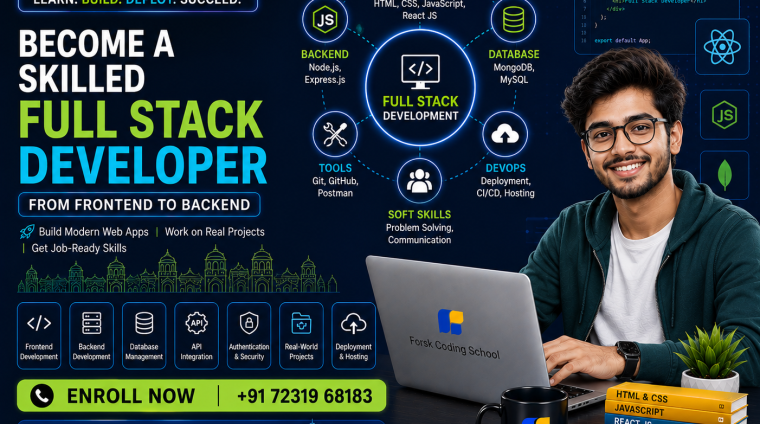 Become a Skilled Full Stack Developer Course in Jaipur banner by Forsk Coding School