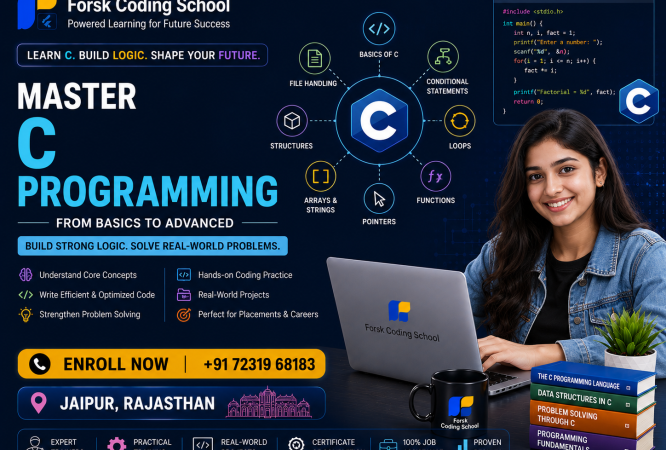 Master C Programming Course in Jaipur banner by Forsk Coding School