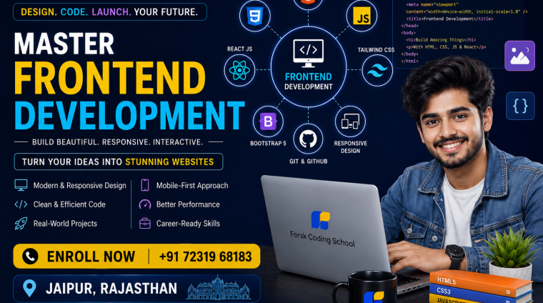 Master Frontend Development Course in Jaipur banner by Forsk Coding School