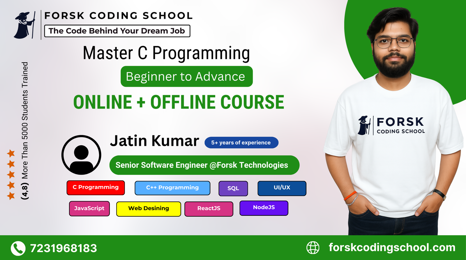 C Programming Course in Jaipur at Forsk Coding School – Online and Offline Training
