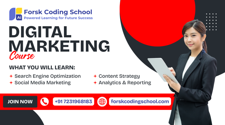Digital Marketing Course – Forsk Coding School Jaipur Digital Marketing course training in Jaipur at Forsk Coding School – SEO, SMM, Content Strategy