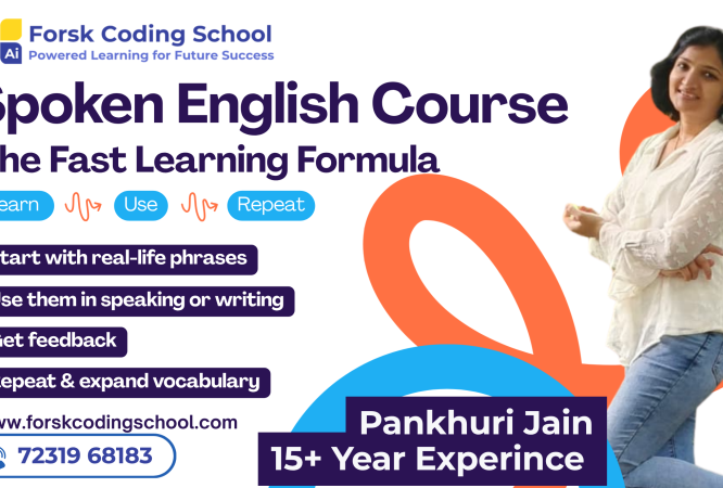 Pankhuri Jain teaching Spoken English Course at Forsk Coding School Jaipur – Learn, Use, Repeat English Speaking Formula