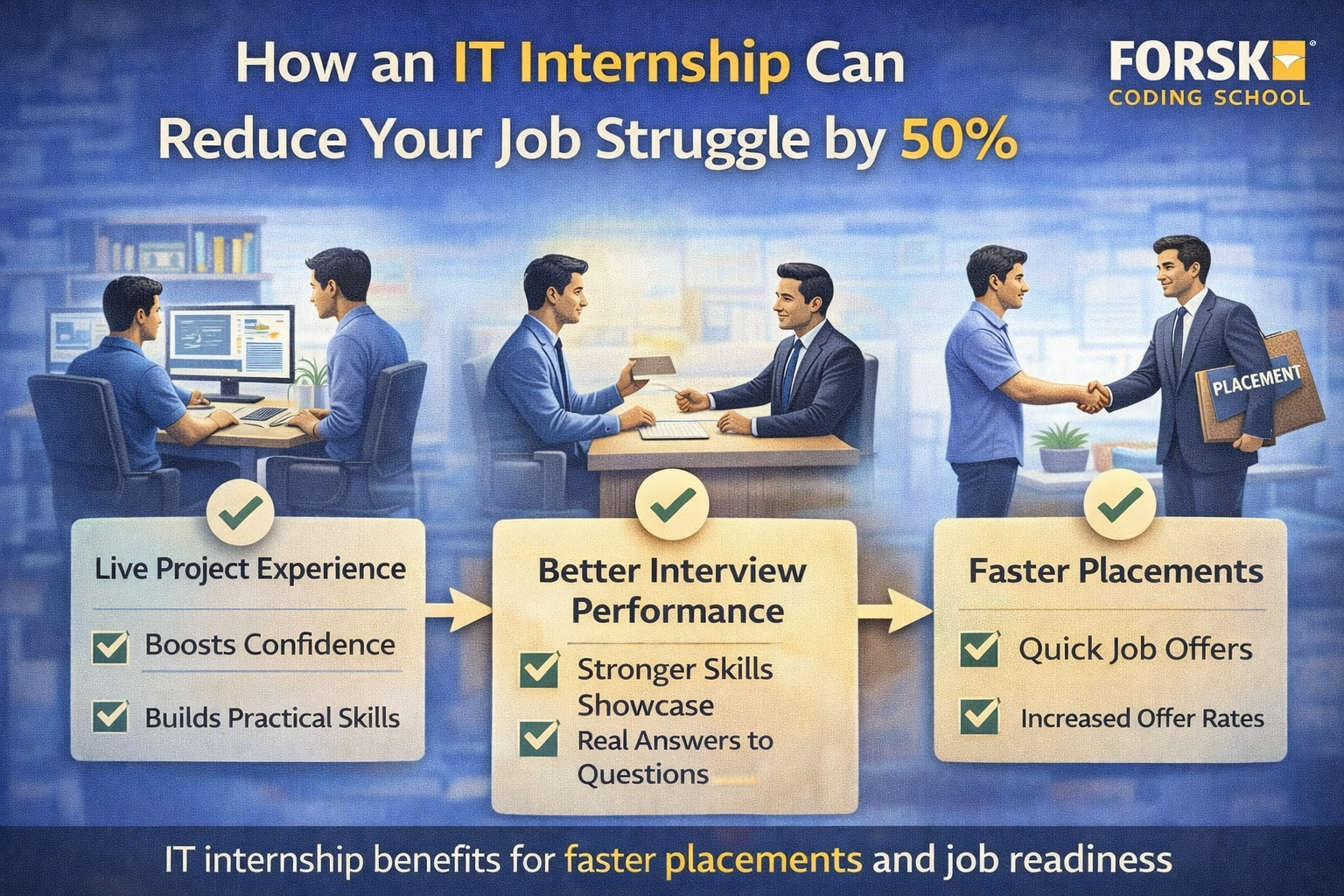 How an IT internship reduces job struggle and improves placement chances