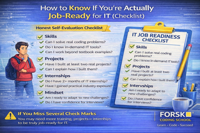 IT job readiness checklist to evaluate skills projects internships and interview preparation