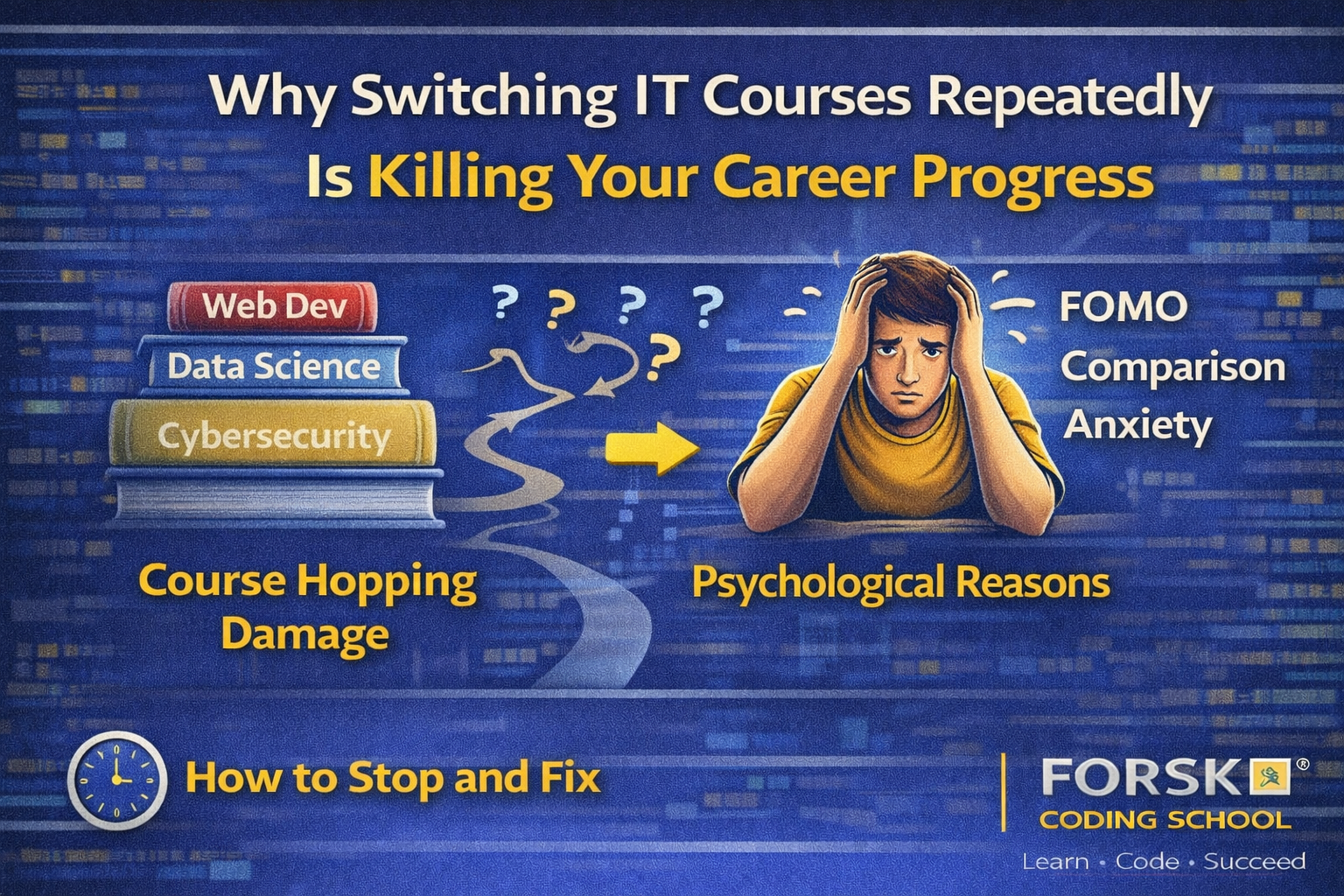 Switching IT courses repeatedly causes career confusion and slow growth