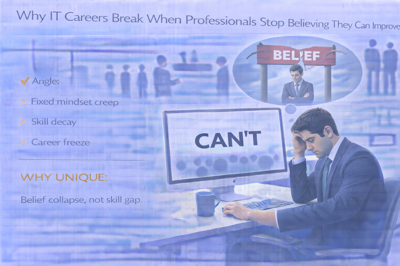 IT careers breaking due to belief collapse and fixed mindset