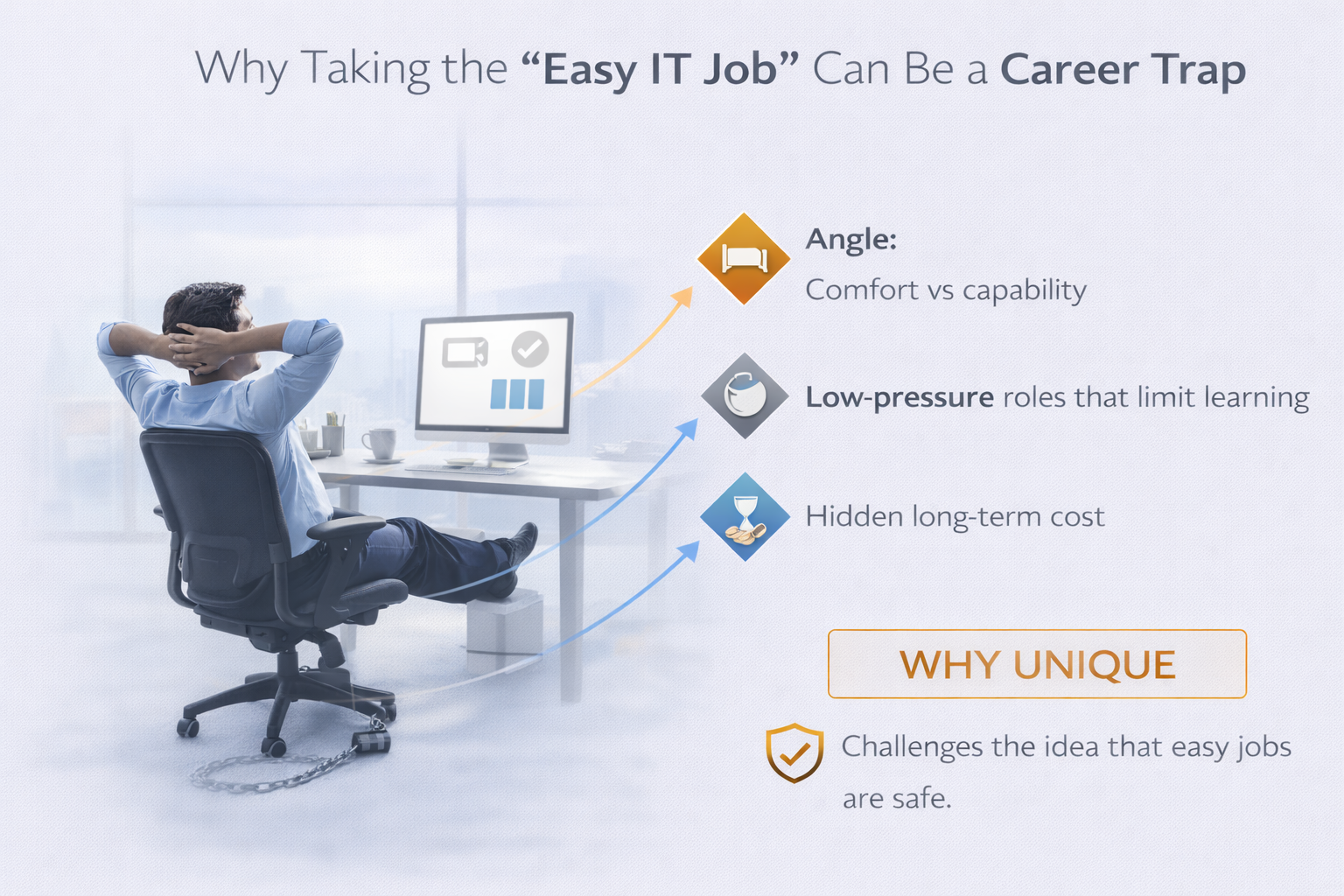 Why taking an easy IT job can become a long-term career trap for IT professionals
