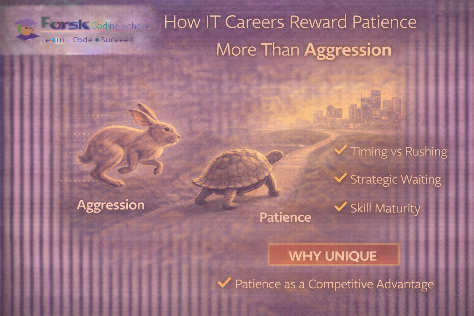 IT professional choosing patience and strategic timing over aggressive career moves