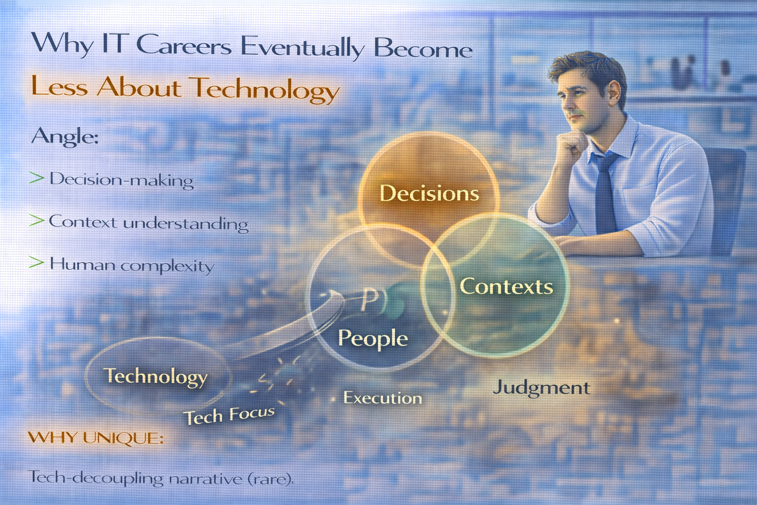 Why IT careers eventually become less about technology