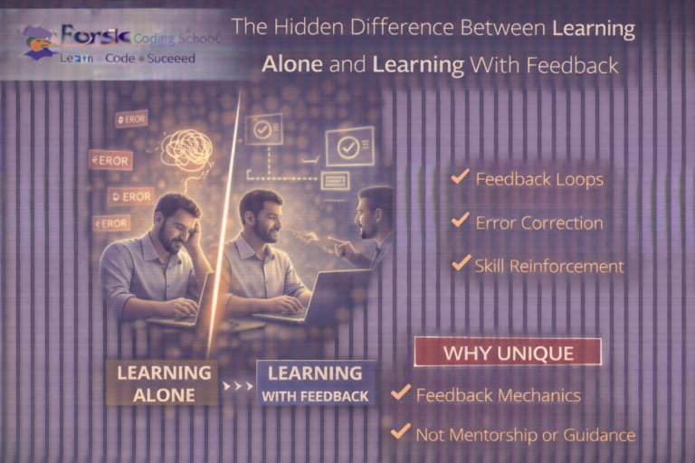 Hidden difference between learning alone and learning with feedback in IT