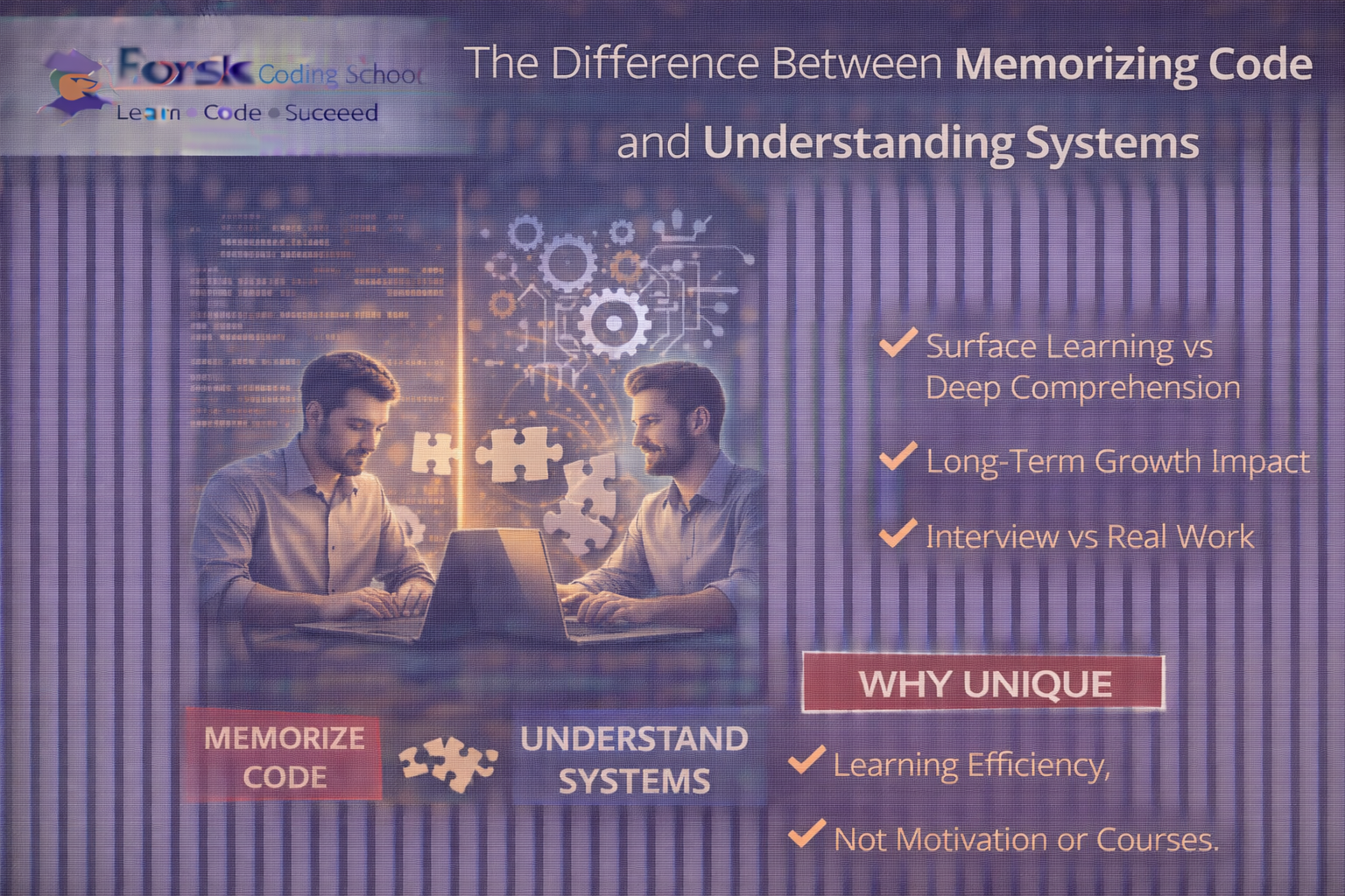 Difference between memorizing code and understanding systems in software engineering