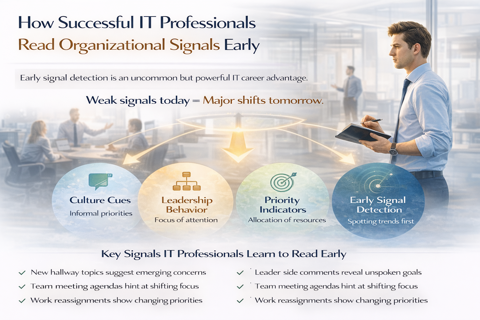 How successful IT professionals read organizational signals early