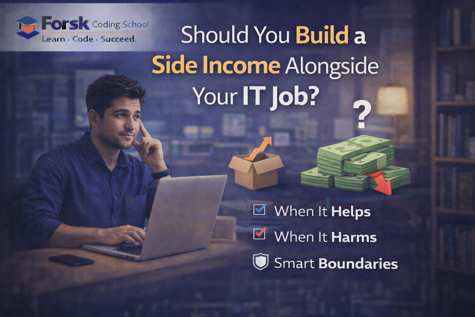 IT professional managing side income alongside full-time IT job with balanced focus