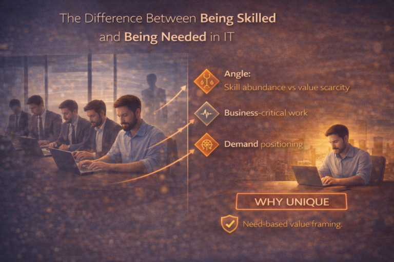 The difference between being skilled and being needed in IT careers explained through value and demand