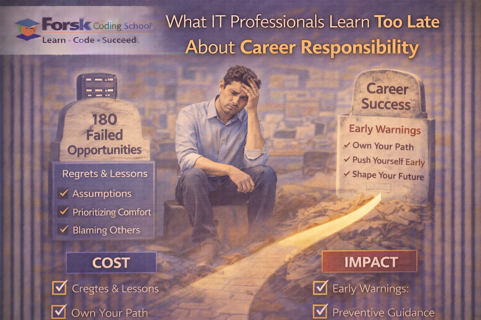 IT professional reflecting on career responsibility, regrets, and missed early warnings