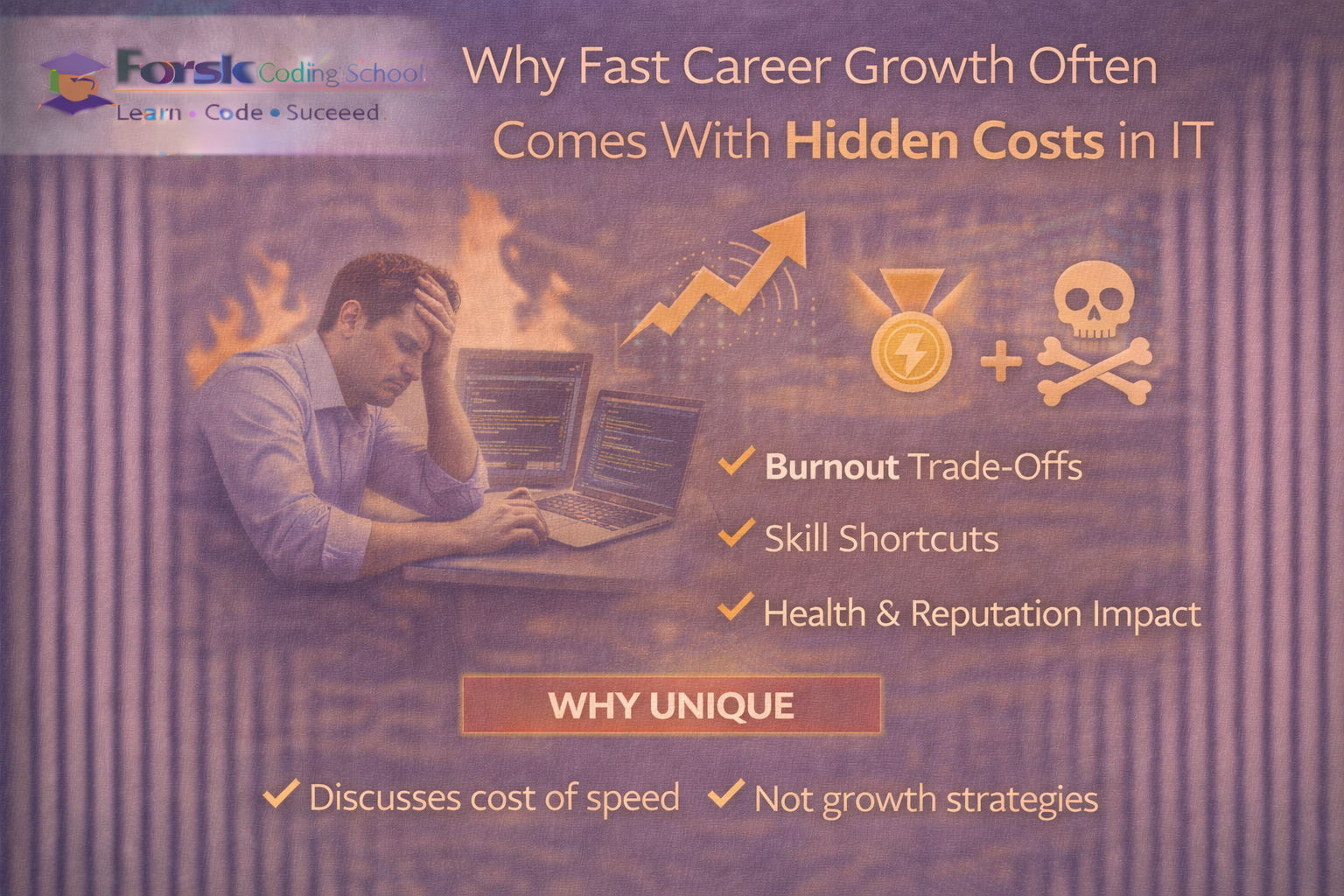 IT professional facing burnout and pressure due to rapid career growth