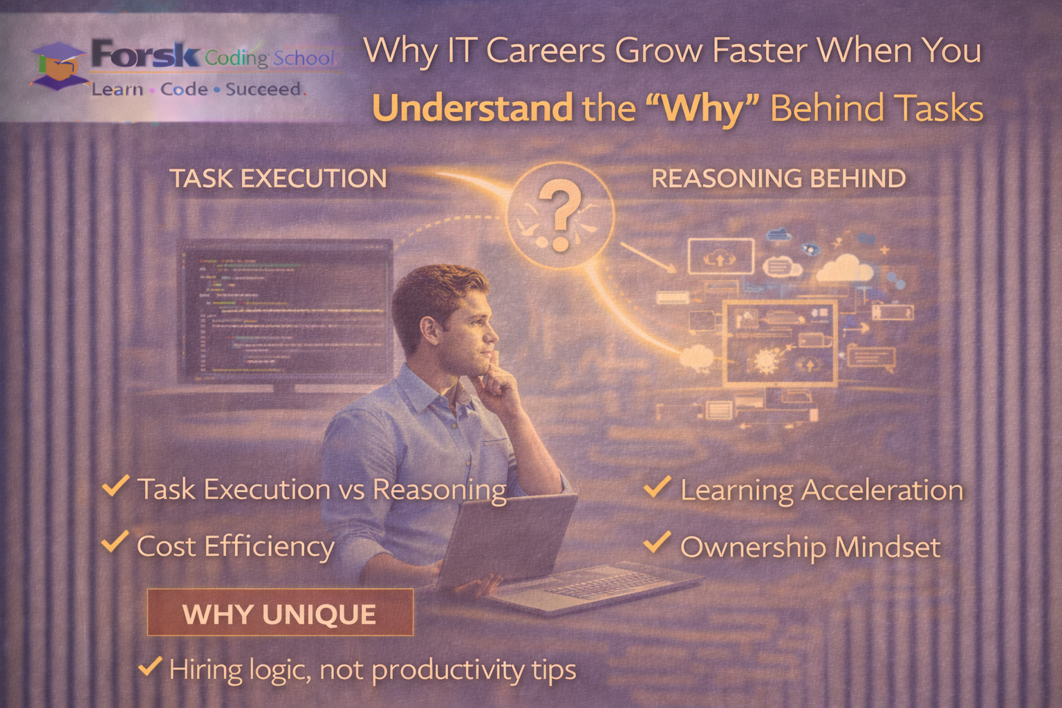 IT professional thinking beyond task execution to understand reasoning and system impact