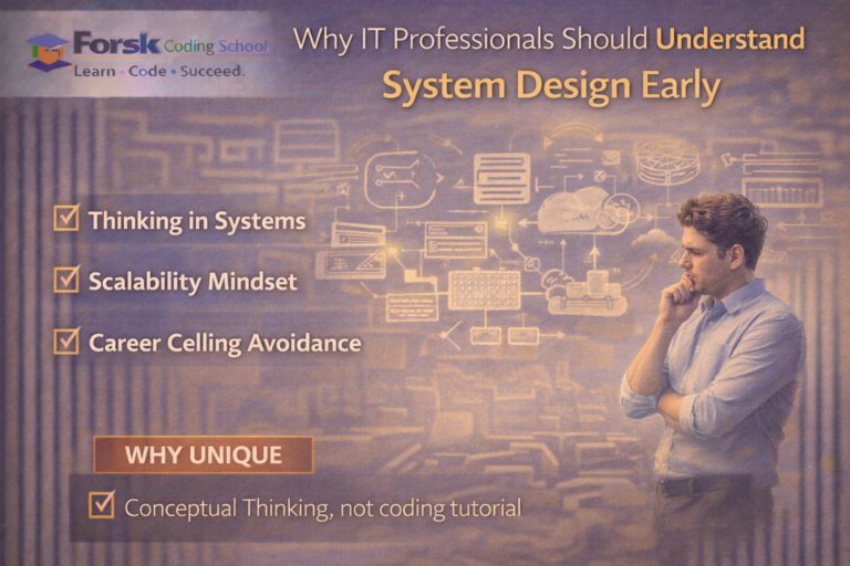 IT professional developing system design and scalability mindset beyond coding