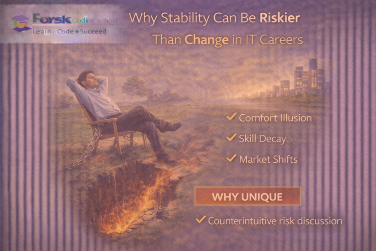 IT professional choosing between comfort stability and adaptive change