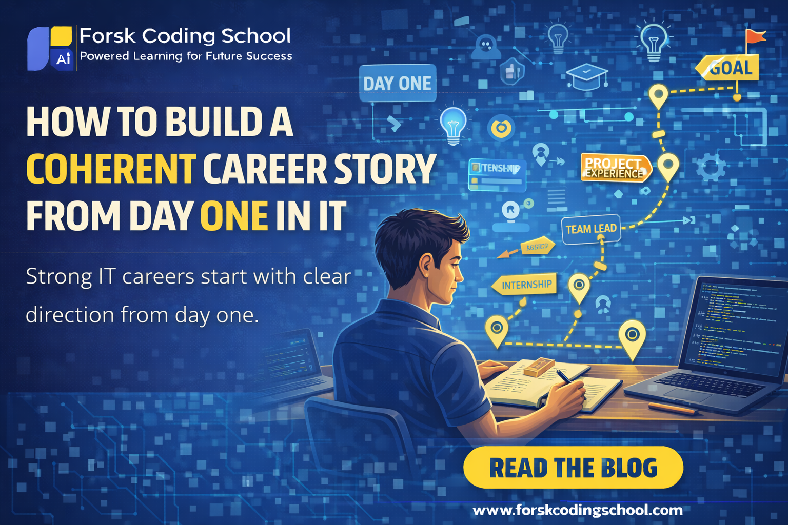 IT student planning structured career path from the beginning
