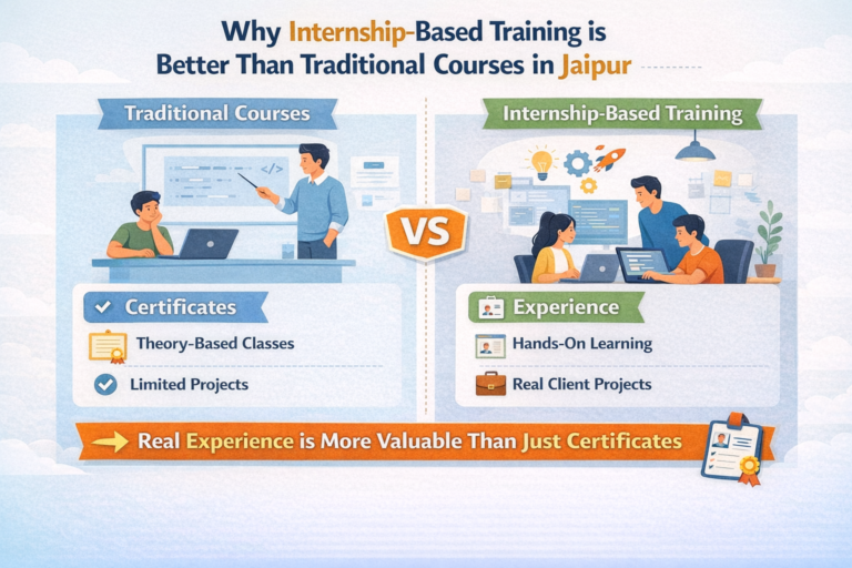 internship based training Jaipur real experience projects vs traditional courses