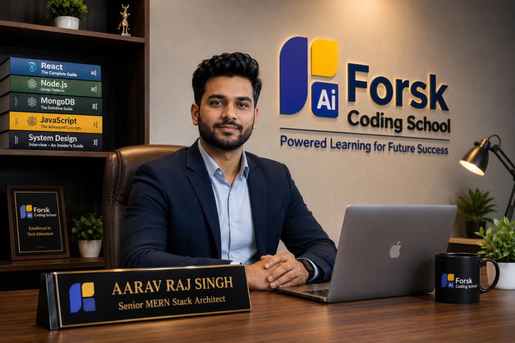 Aarav Raj Singh senior MERN Stack development trainer at Forsk Coding School Jaipur in premium office setup