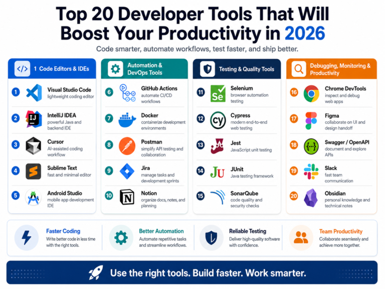 top developer tools code editors automation testing productivity tools