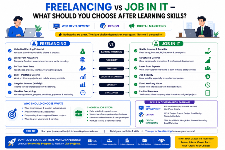 comparison of freelancing and job in IT career income stability growth