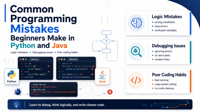 common programming mistakes beginners make in Python and Java